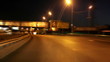 Night city road. Fast motion effect.