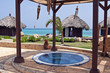 Jacuzzi and massage huts in the Caribbean.