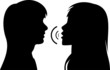 Vector: two young women talking two young women talking