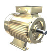 A gold electric motor on white background