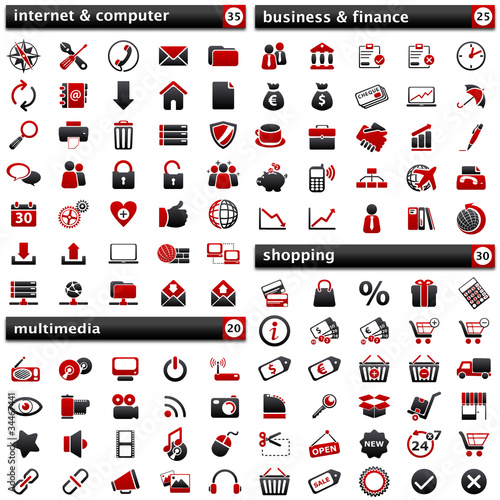 Vector: pack Icons I red pack Icons I red