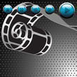 Film reel and blue buttons Film reel and blue buttons