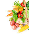 fresh vegetables with green