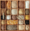Cereals in wooden box