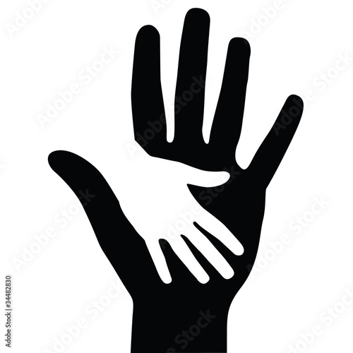 Vektor: Hands silhouette vector Hands silhouette vector