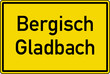 Bergisch Gladbach Ortstafel Ortseingang Schild