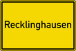 Recklinghausen Ortstafel Ortseingang Schild Verkehrszeichen Recklinghausen Ortstafel Ortseingang Schild Verkehrszeichen