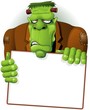 Frankenstein Halloween Cartoon Monster Sfondo Background-Vector