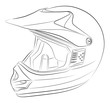Standart motocross helmet vector drawing