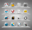 Website Internet Icons ,Transparent Glass Button.