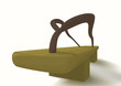National Japanese shoe on a white background