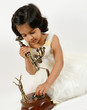 sweet girl talking over phone
