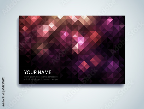 Vector: Shiny Mosaic Business Card Shiny Mosaic Business Card