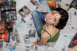 woman and newspapers