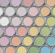 Light shade color paint tin cans