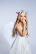 Angel children little girl sleeping finger in mouth