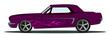 Vintage sports car with flames