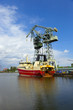 Fishing vessel in a repair yard.