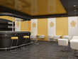public architecture. dining room.Construction of a ceiling at Re public architecture. dining room.Construction of a ceiling at Re