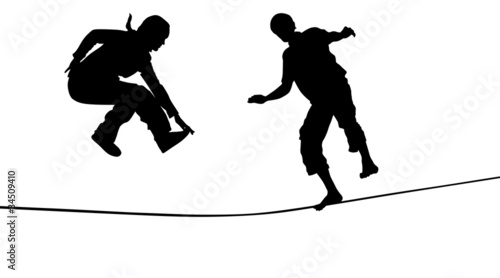 Vektor: slackline, slacken, klettersport slackline, slacken, klettersport