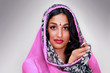 Indian female in sari or chunni, a face portrait
