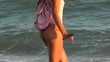 Video: beautiful woman on a beach beautiful woman on a beach