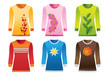 Set of vector T-shirts with graphics for men and women