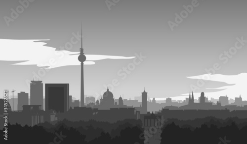 Vektor: Berlin-Skyline, Illustration Berlin-Skyline, Illustration
