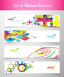 Set of abstract colorful web headers.