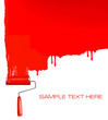 Red roller painting the white wall. Background vector. Red roller painting the white wall. Background vector.