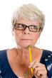Photo: mature woman thinking hard mature woman thinking hard