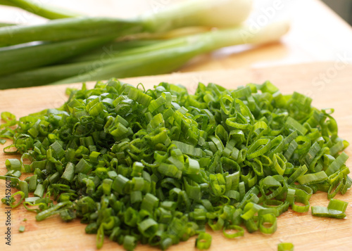 Photo: Sliced green onions Sliced green onions