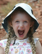 A Little Screaming Girl in a White Hat