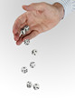 Tumbling dice - risk or luck concept Tumbling dice - risk or luck concept