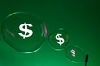 Bubbles and dollar sign