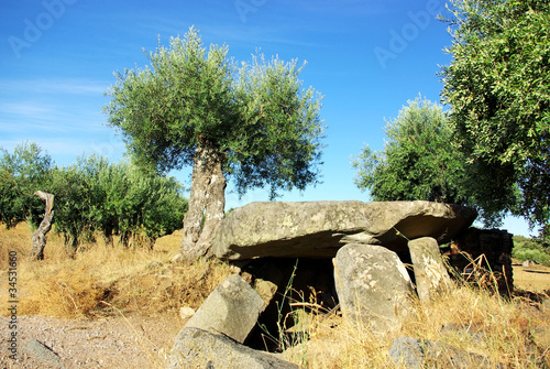 Photo: Megalithic monument near Monsaraz,Portugal. Megalithic monument near Monsaraz,Portugal.