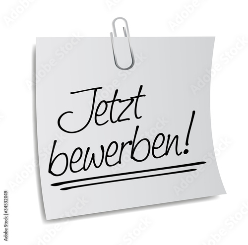 Vektor: Jetzt bewerben, Post-it Vektor Jetzt bewerben, Post-it Vektor