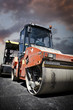 Heavy Vibration roller at asphalt pavement works (road repairing