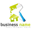 logo, rouleau de peinture et maison