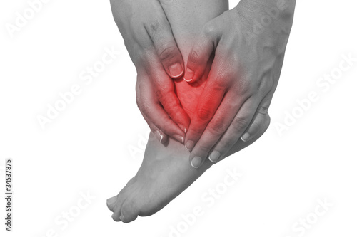 Photo: Acute pain in a woman ankle Acute pain in a woman ankle