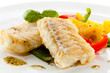 Fish dish - fried fish fillets and vegetables
