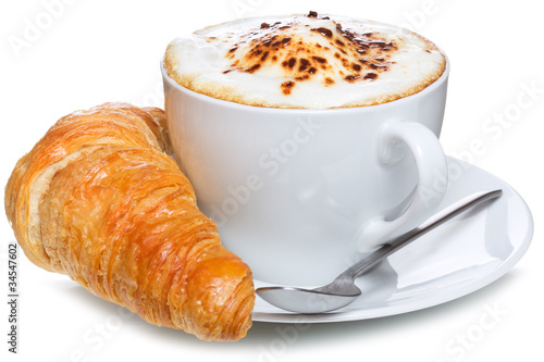 Photo: coffee and croissant coffee and croissant