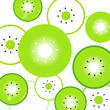 Kiwi slices vector background or pattern - green & white