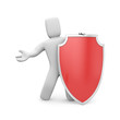 Person hold shield