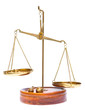 Brass scales of justice.
