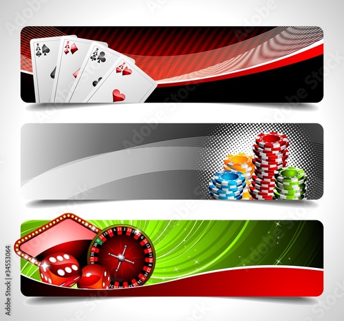 Vector: Vector banner set on a Casino theme. Vector banner set on a Casino theme.