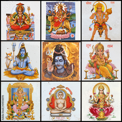 Photo: pantheon - collage of hindu gods pantheon - collage of hindu gods