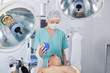 Doctor applying oxygen mask