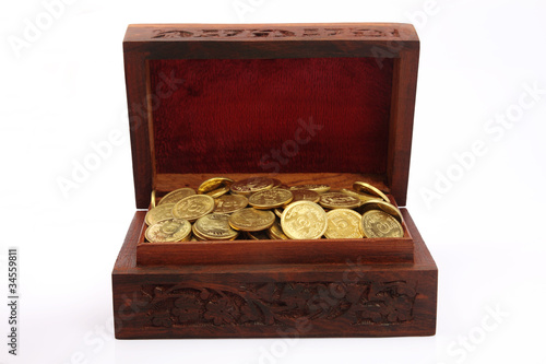 Photo: Open chest with money Open chest with money
