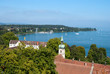 Coast of Boden lake and yachts
